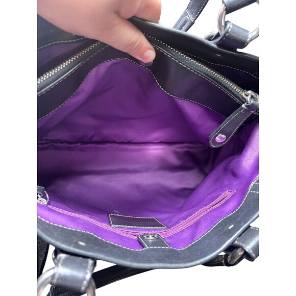 Coach 12937 Madison Sabrina Satchel – Black Leather Convertible Shoulder Bag - Picture 11 of 14